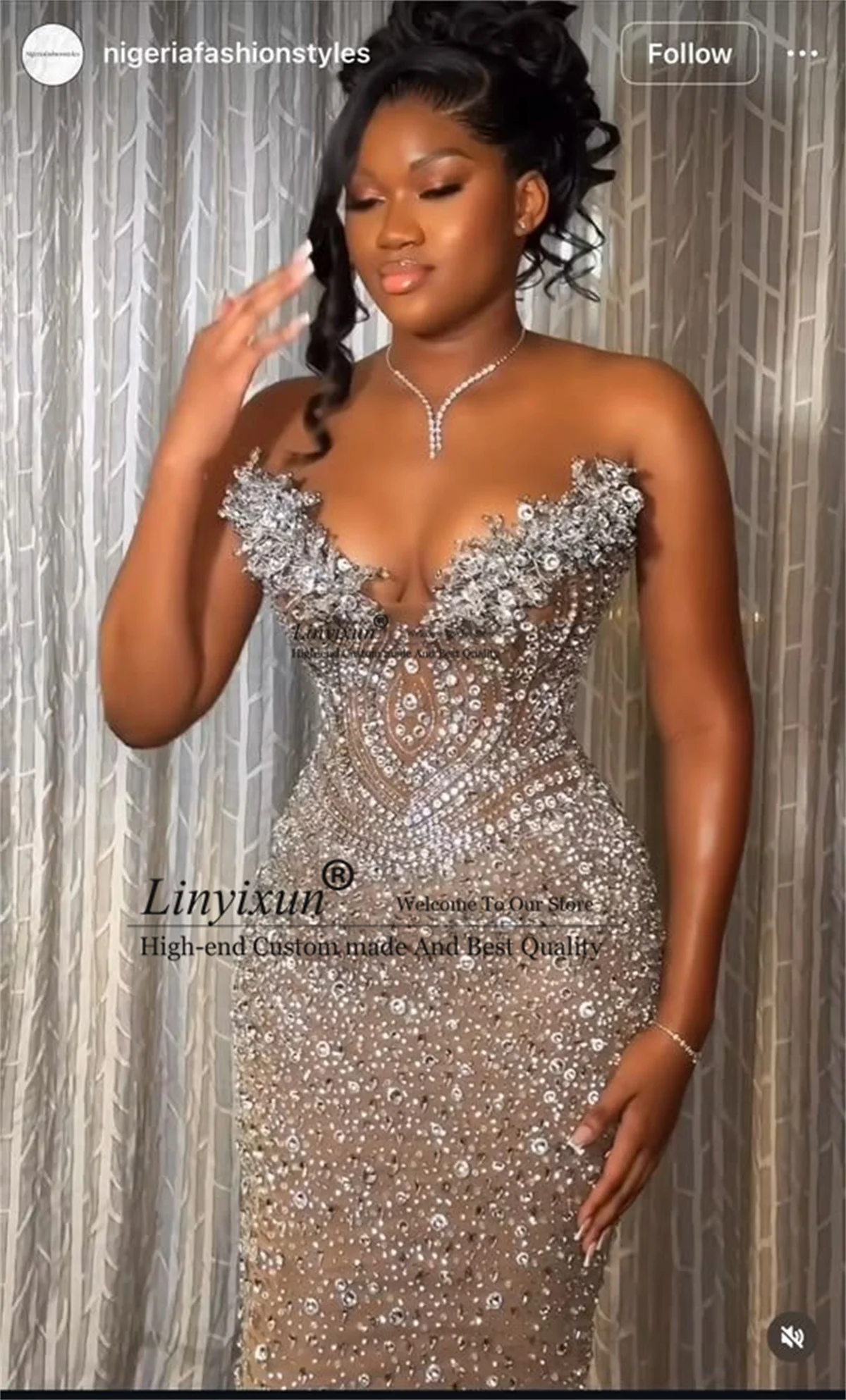 Sparkly Sequin Crystals Mermaid Prom Dresses Customized Black Girl Long Evening Party Gown Aso Ebi Long Wedding Party Dress