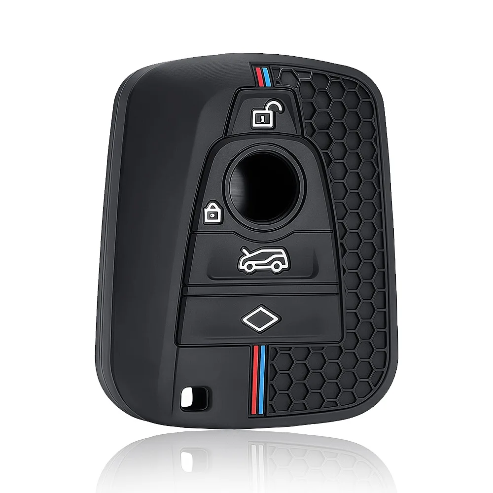 2026 Fashion 4 Buttons Silicone Remote Car Key Fob Cover For 2015-2017 BMW i3 i8 Series Sport Racing Style Auto Key Shell