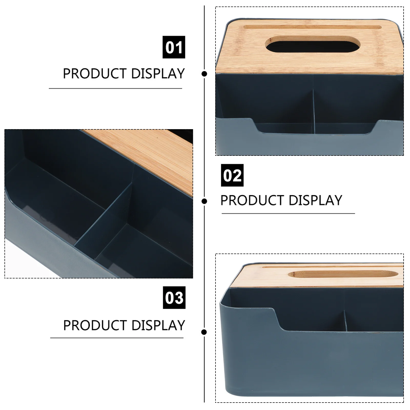 

Tissue Dispenser Bamboo Lid Desktop Storage Case Remote Controller Organizer Table Napkin Box Sundries Storage Organizer