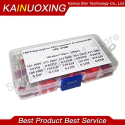 100PCS 10nF~470nF Metallized Polyester Film Capacitors Assortment Kit High precision and stability samples CBB capacitor set