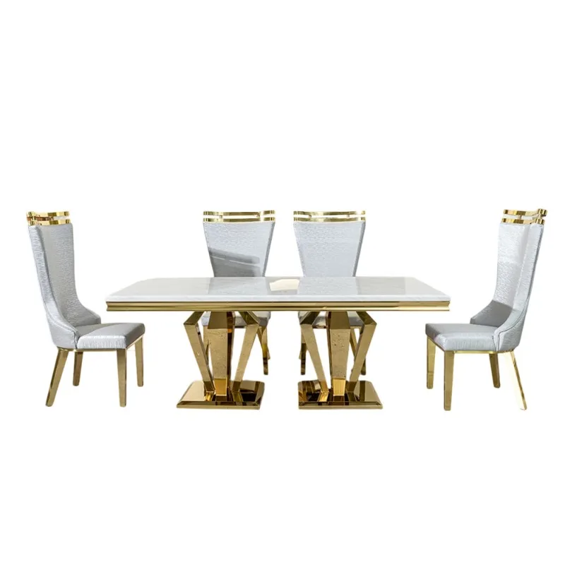 dining table high-end commercial furniture restaurant dining table hotel rectangular 6-8 person dining table and chair set