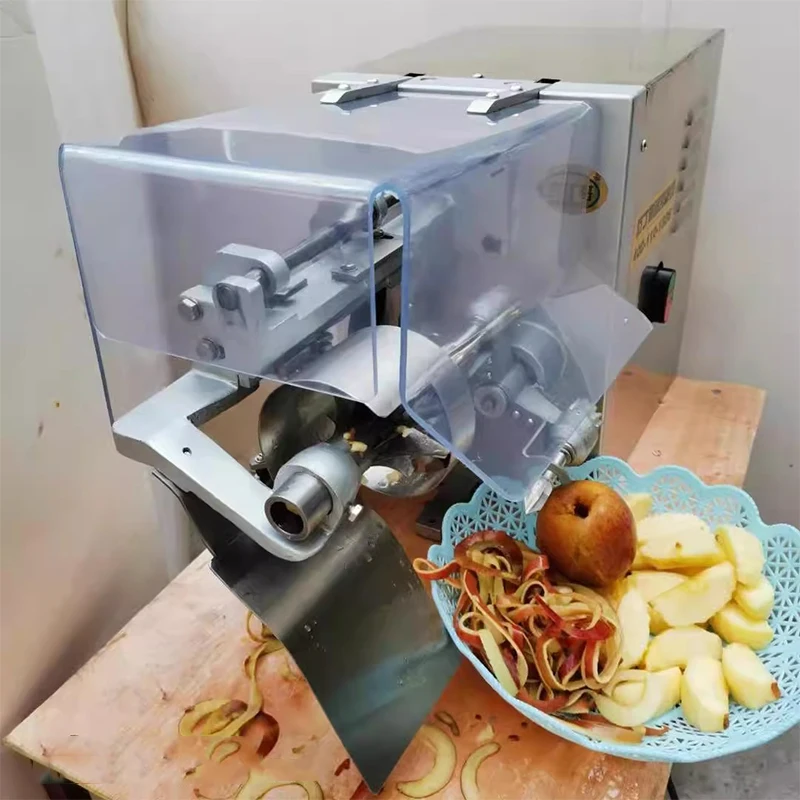 Automatic Industrial Core Remove Fruit Apple Split Separate Slice Corer Remover Cutter Apple Skin Peeler Peeling Cutting Machine