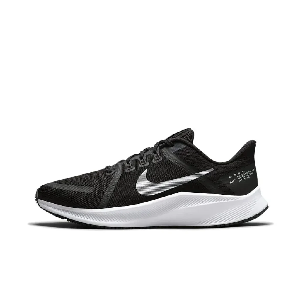 Nike Quest 4/5 Comfortable Breathable Low Top Running Shoes Abrasion Resistant Anti-slip Sneakers Mens Black and White Colorway