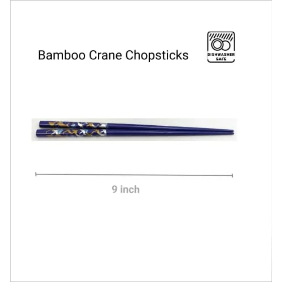 Bamboo Chopsticks Reusable Japanese Chinese Korean Wood Chop Sticks Hair Sticks 5 Pair Gift Set Dishwasher Safe, 9 inch 1, Mult