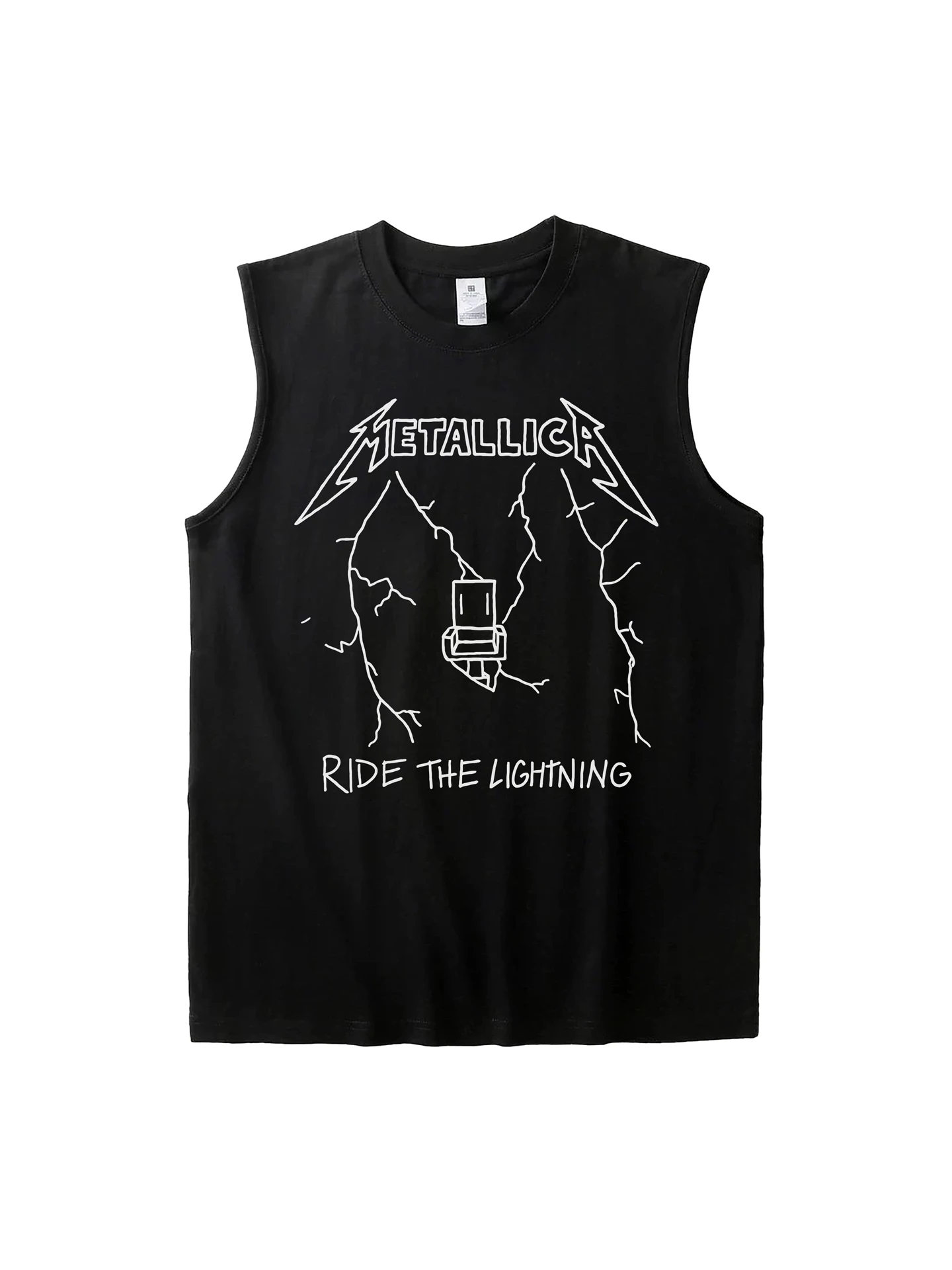 Metal Band American Casual Graffiti Pure Cotton Rock Style Sleeveless Tank Top Youth Summer Fashion Moisture Wicking Sweatshirt