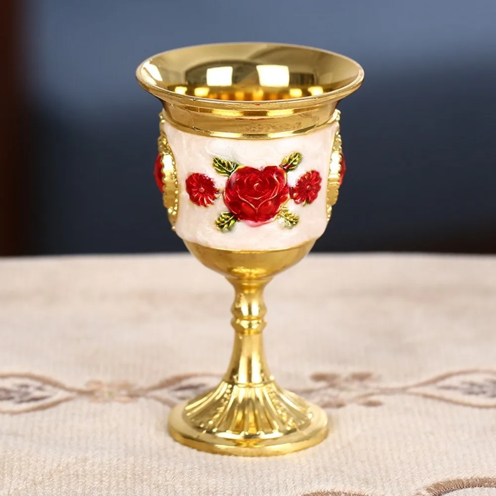 

New Retro Wine Glasses Metal Beverage Wine Cup Dinnerware Goblet European Style White Wine Cup Champagne Glasses Gift