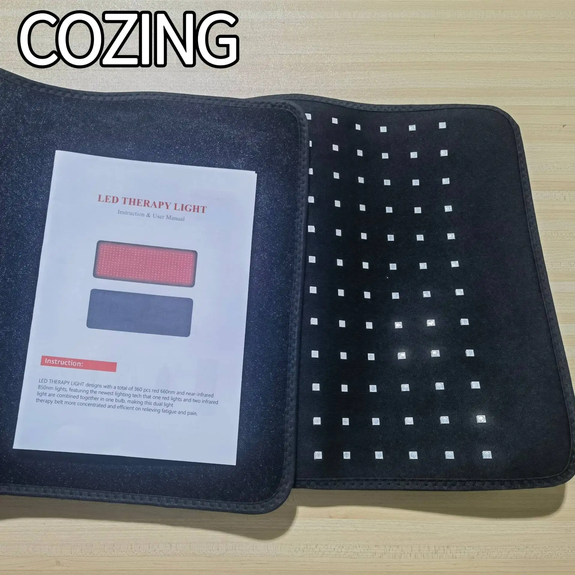 

COZING 360 светодиодов, терапевтический коврик с красным светом 660 нм 850 нм, инфракрасный нагревательный пояс для облегчения боли в плечах, талии, спине, аппарат для коррекции фигуры