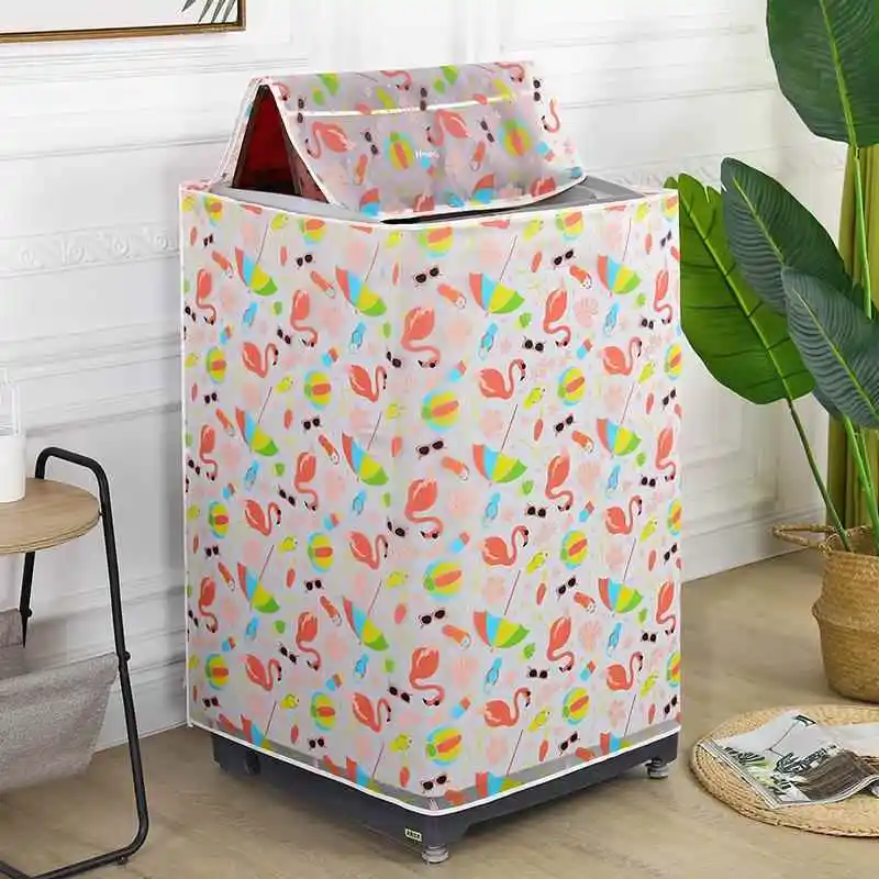 

Утолщенный водонепроницаемый чехол для стиральной машины с защитой от солнца и пыли, универсальный, современный, простой, из ткани.