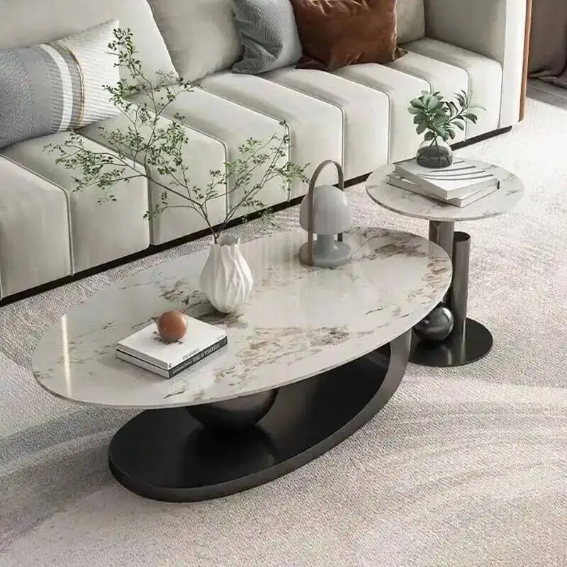 

Modern White Luxury Marble Center High Table Vanity Elegant Minimalist Coffee Table Funky Tavolino Da Salotto Home Furnitures