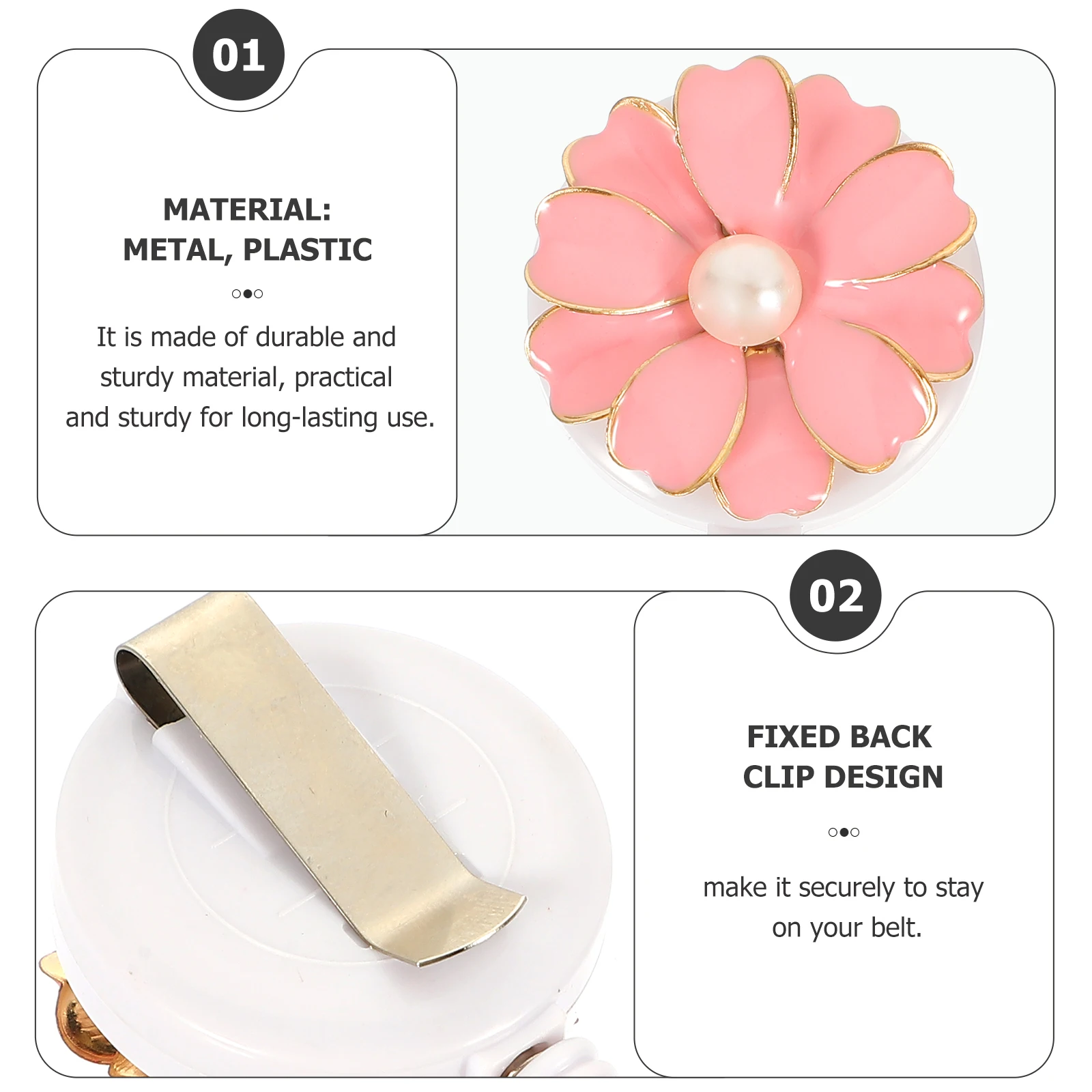 

2Pcs Chest Card Clips Retractable Badge Holder for Nurse Id Key Name Tag Work Accessory Multi-Function Portable Clip