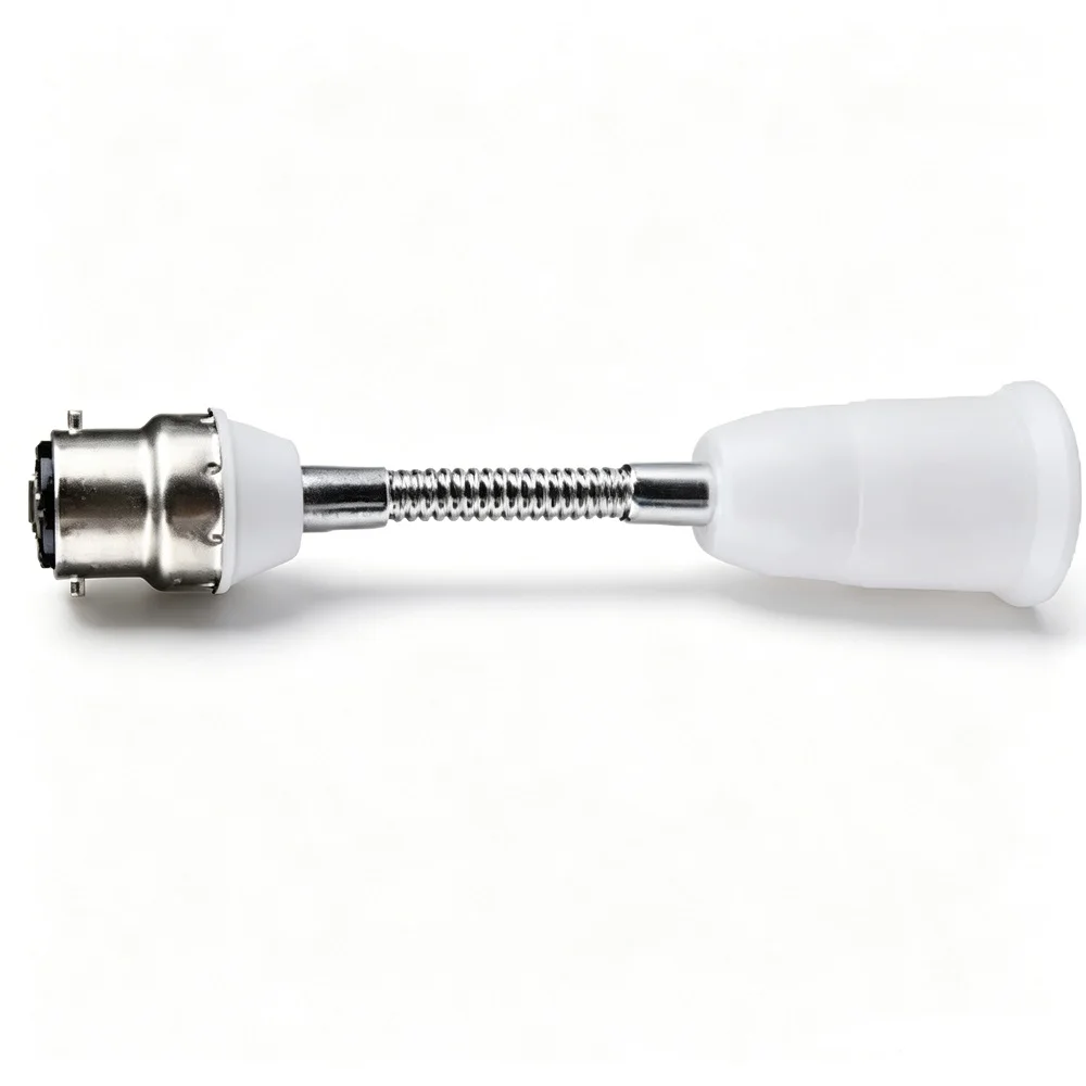 B22 to E27 360d adjustable Flame Retardant PBT 10CM Extension LED Lamp base Bulb Socket extender adapter Light Holder Converter