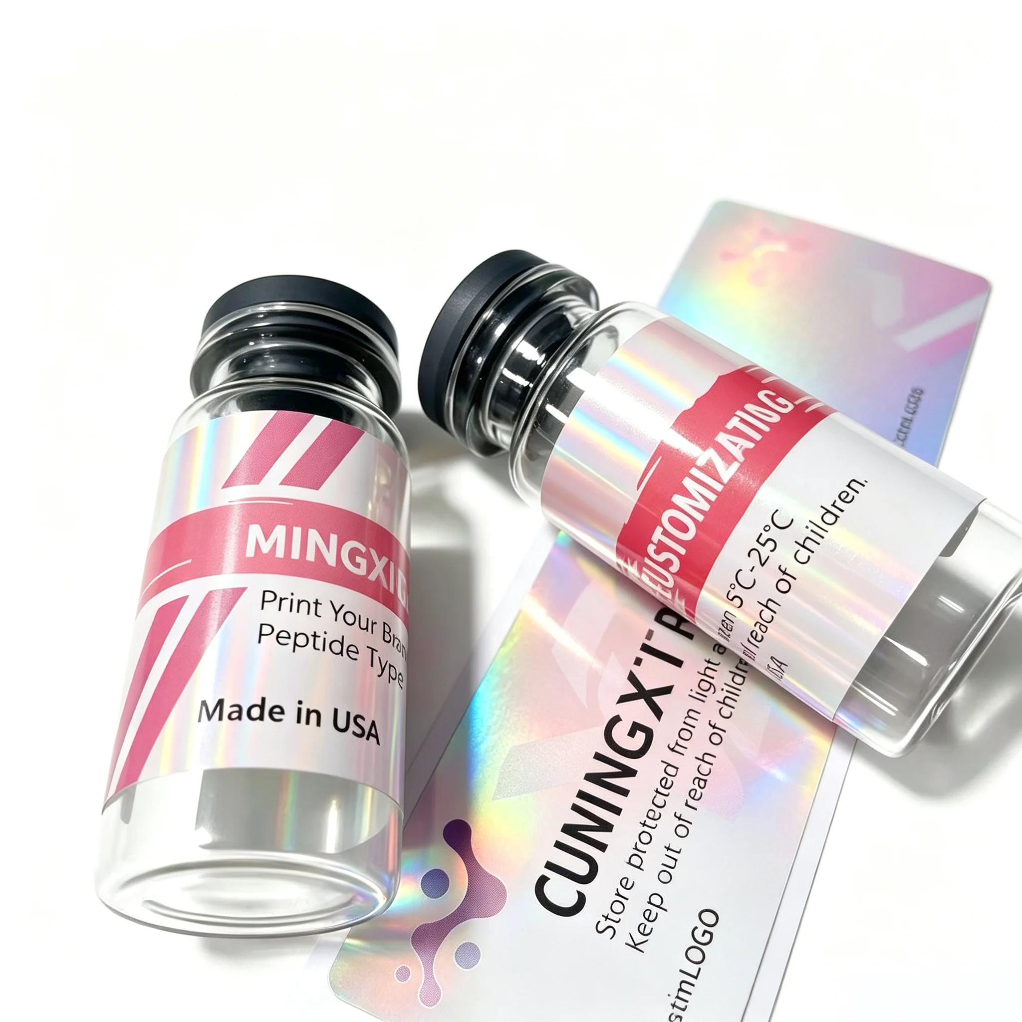 3ml‑10ml Peptide Glass Containers Private Label Stickers Custom HD Waterproof Vinyl Decals
