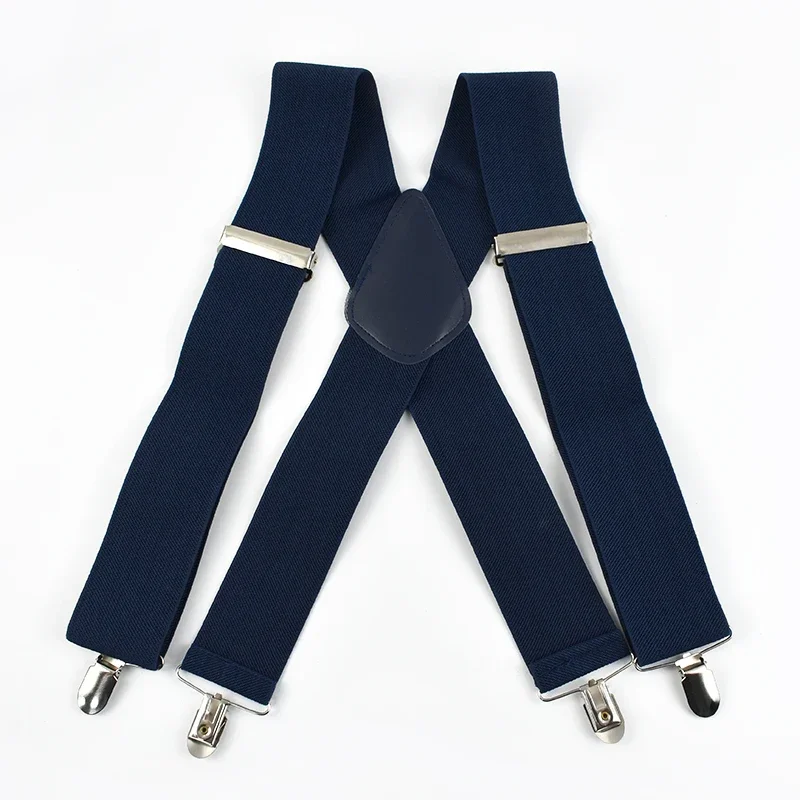 Men's Adjustable 5cm Wide Elastic Suspenders with Clips