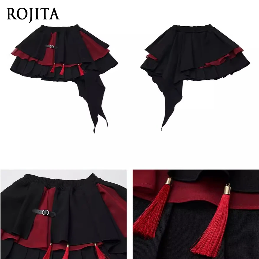 

Юбка в китайском стиле с бахромой, асимметричная, весна 2026, новая коллекция, черные прямые повседневные брюки, готическая юбка