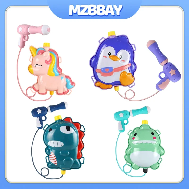 Novas crianças verão armas de água grande capacidade ao ar livre piscina praia jogar brinquedos interativos dos desenhos animados animais mochila spray pistola água