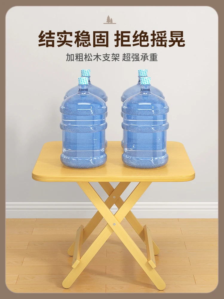 Solid wood dining table, folding table, household rectangular dining table, small apartment, foldable simple rental house, small