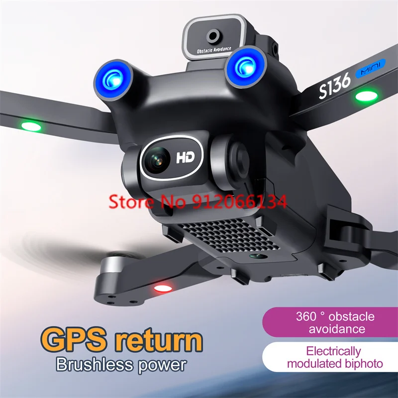 8K ESC Cámara Dual 5G WIFI FPV Control Remoto Drone 360 °   Evitar obstáculos GPS Posicionamiento inteligente Brushless RC Quadcopter