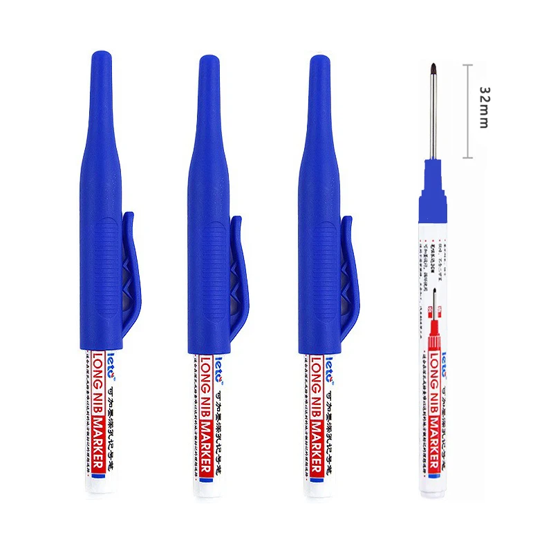 4 Stks/set 30Mm Diep Gat Lange Puntkop Markers Voor Metalen Perforerende Pen Waterdichte Badkamer Houtbewerking Decoratie Multi-Purpose