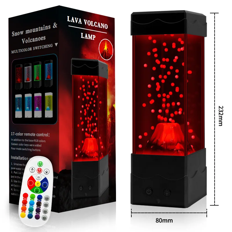 

Lava Lamp USB Powered Volcano Night Light Room Office Desktop Decoration Mood Sensory Lights Novelty Gifts For Boys Girls Kids