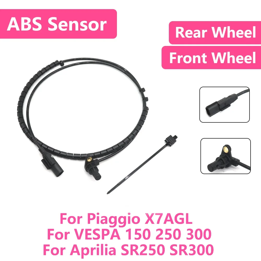 For Aprilia SR250 SR300 VESPA 150 250 300 Piaggio X7AGL Motorcycle Front Rear Wheel Signal ABS Wheel Speed Sensor Wire Silicone