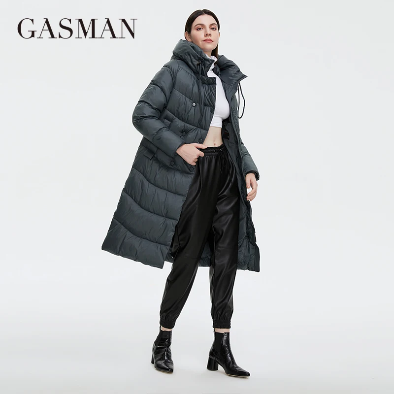 Imagem -03 - Gasman-jaqueta Longa para Mulheres Cabolsa Grosso Parka com Capuz Roupas Quentes de Algodão Marca Feminina Inverno 81312 2023