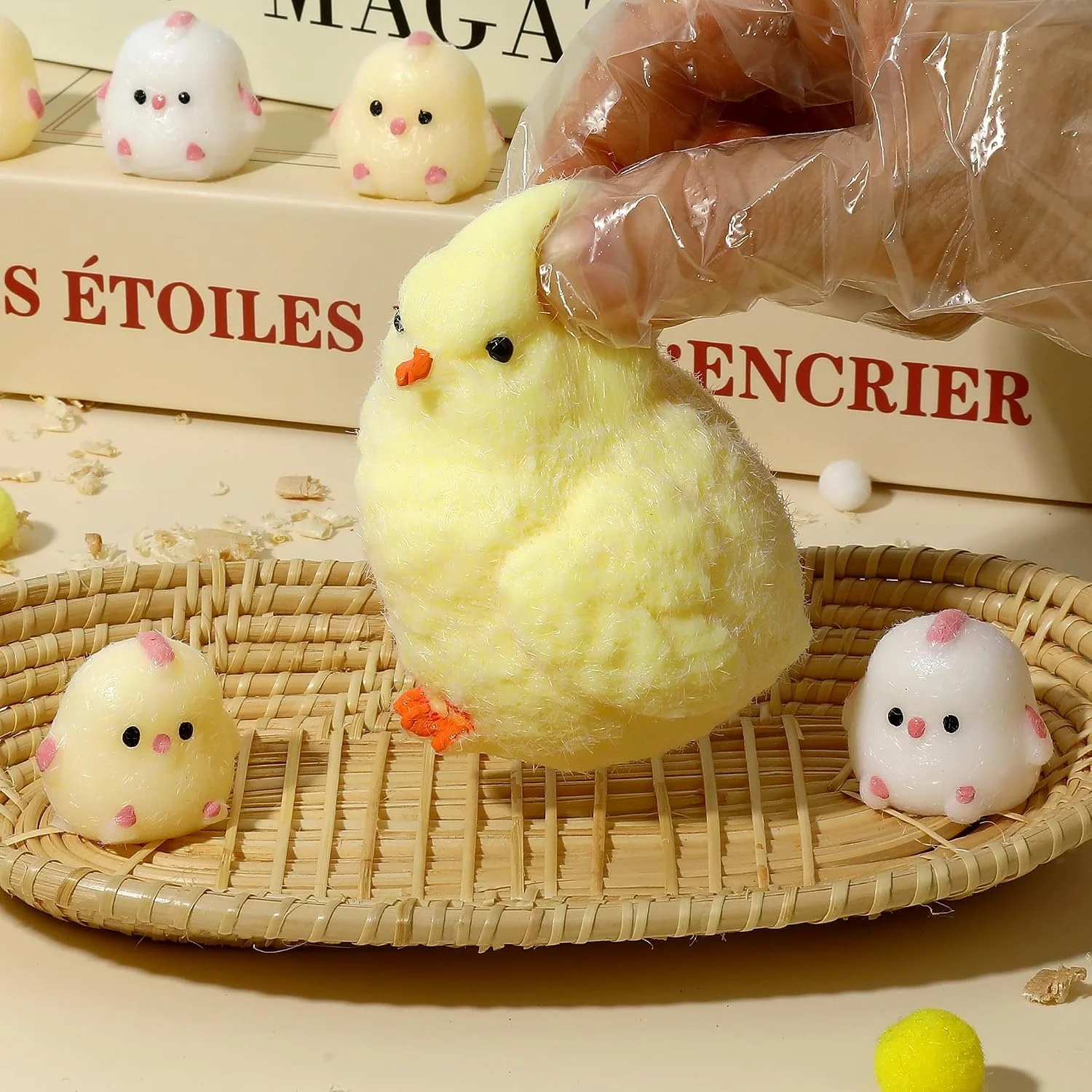 Taba Handmade Squishy Chick Toys Stress Relief Squeeze Toy Handmade Sensory StickyToys Stress and Relaxation Toys