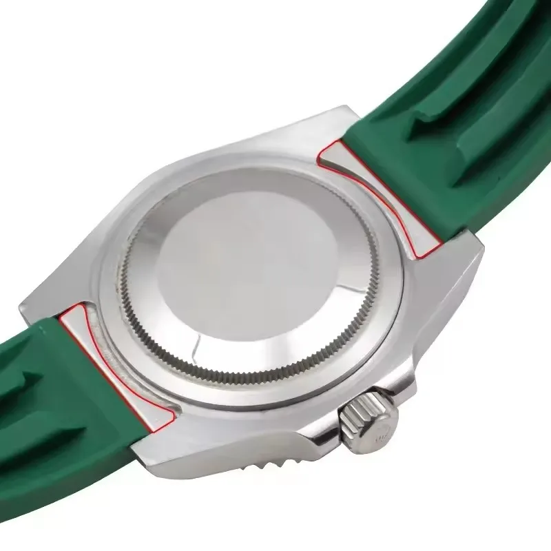 20mm Solid End Link voor Rolex Daytona Submariner Zwart Groen Water Ghost GMT siliconen Lederen Horlogeband Arc Interface