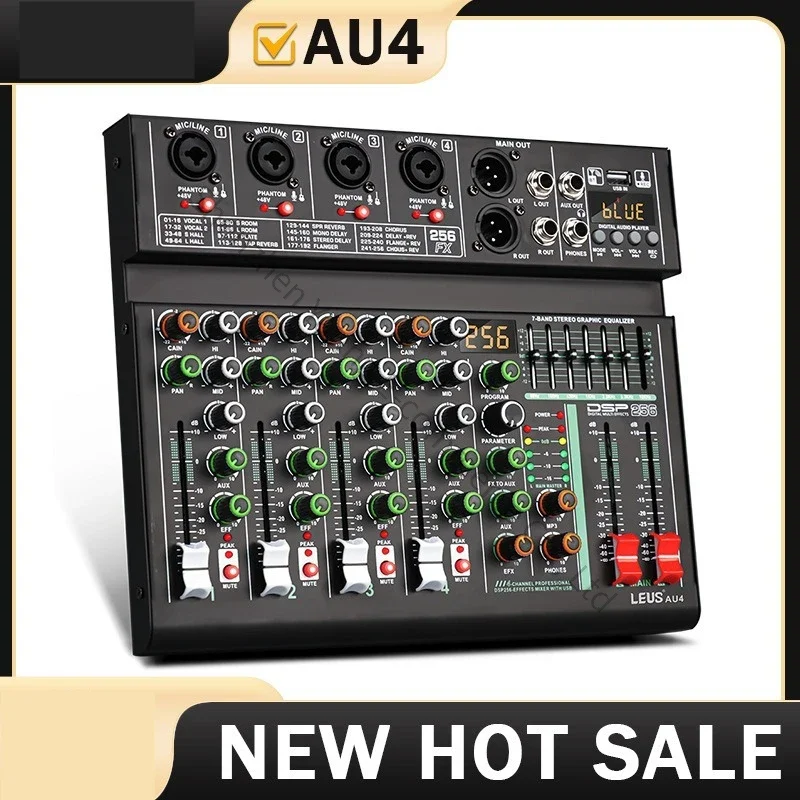 2026　Four-channel Small Mixer Mobile Phone Computer AudioMixer DSP Effect Device With Equalization