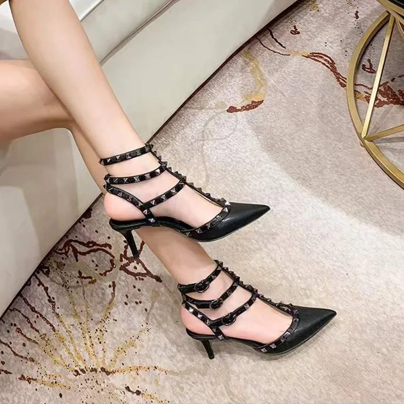 Fashion Brand Summer High Qualityr Women\'s Sandals Classic Pointed High Heels Sexy Luxury Pumps Wedding Party Shoes