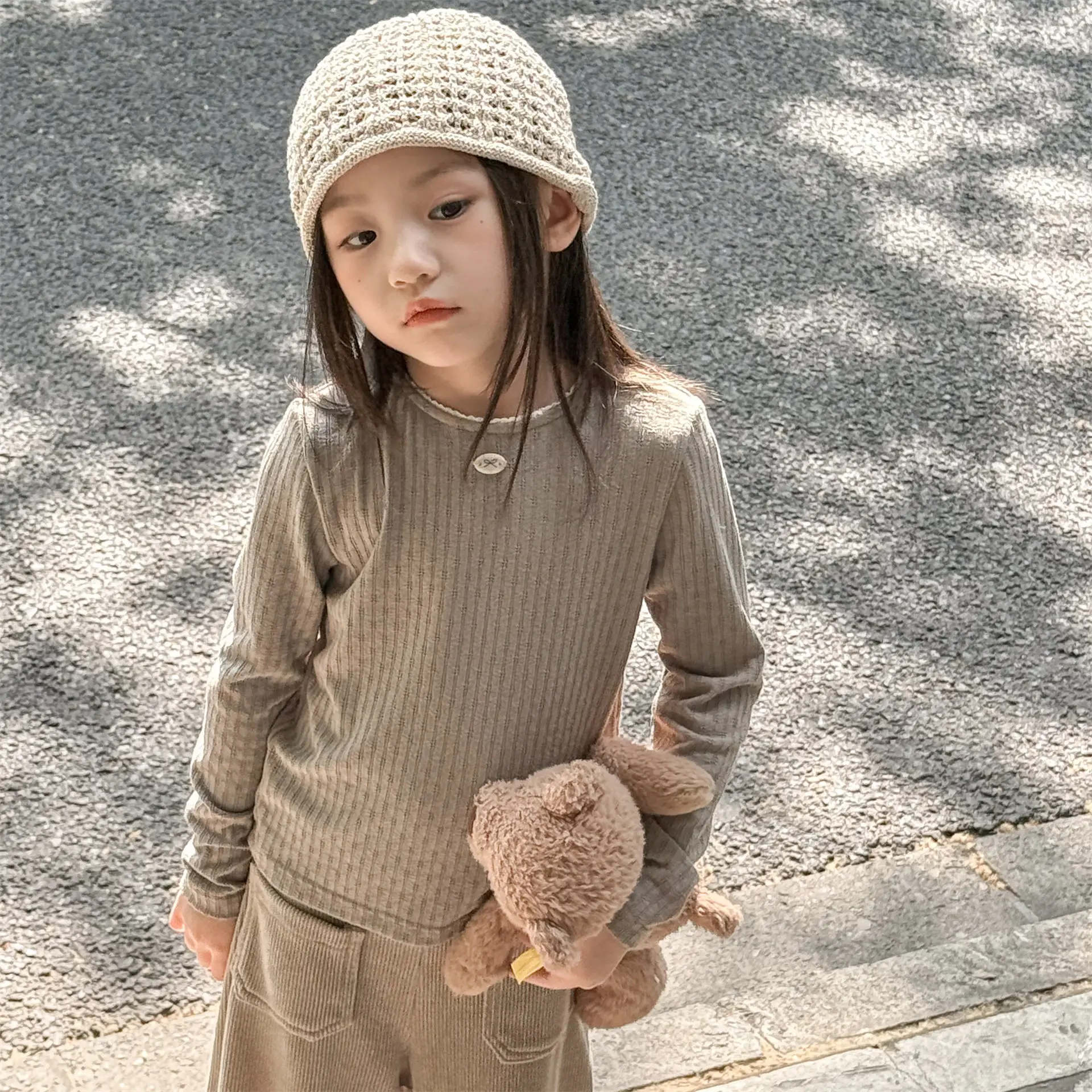 

2025 Autumn New Girls Cute Lace Bottoming Shirts Children Long Sleeve T Shirts Solid Versatile Baby Cotton Tops Kids Clothes