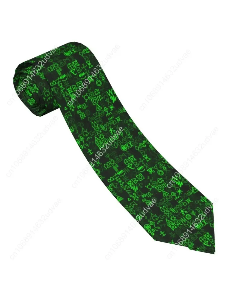 

Digital Green Matrix And Computer Code Necktie Unisex Polyester 8 cm Neck Tie for Mens Casual Classic Shirt Accessories