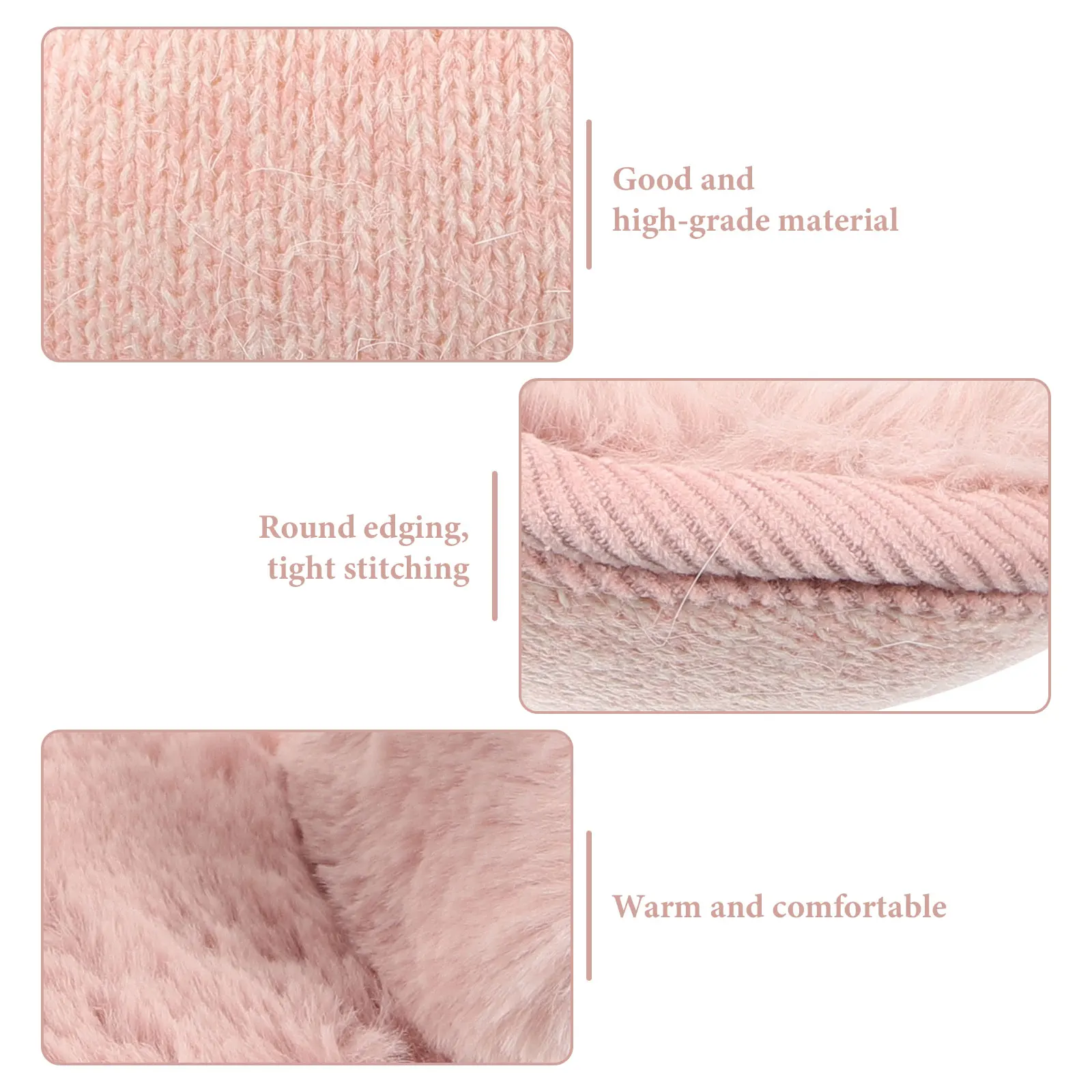 رقيق غطاء للأذنين الكفة عقال دفئا النساء لينة غامض يفشل غطاء تشغيل تدفئة للنساء الشتاء الصوف غامض الوردي لينة