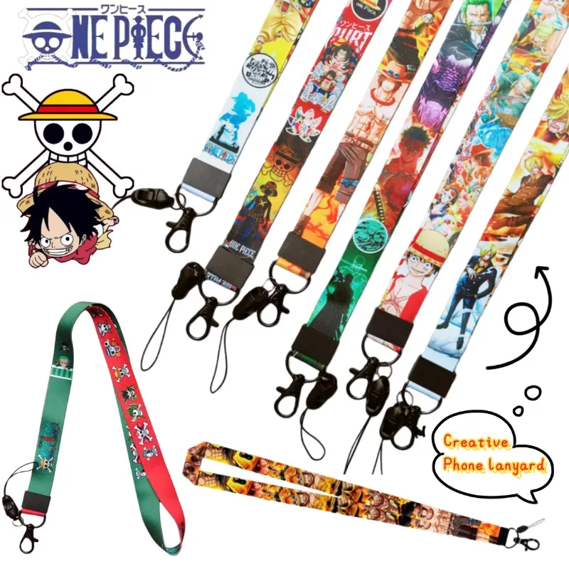Correa de Teléfono Creativa con Personajes de One Piece: Monkey D. Luffy, Usopp, Sogeking y Sanji, Correa Larga con Dibujos Animados para Hombres y Mujeres