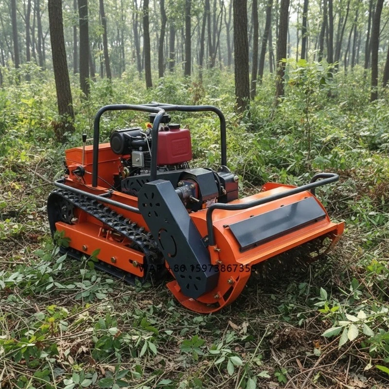 

New Arrival Mini Farm Flail Lawn Mower 800mm 1000mm 1200mm RC Home Robotic Power Crawler Lawn Mower for Grass Cutting