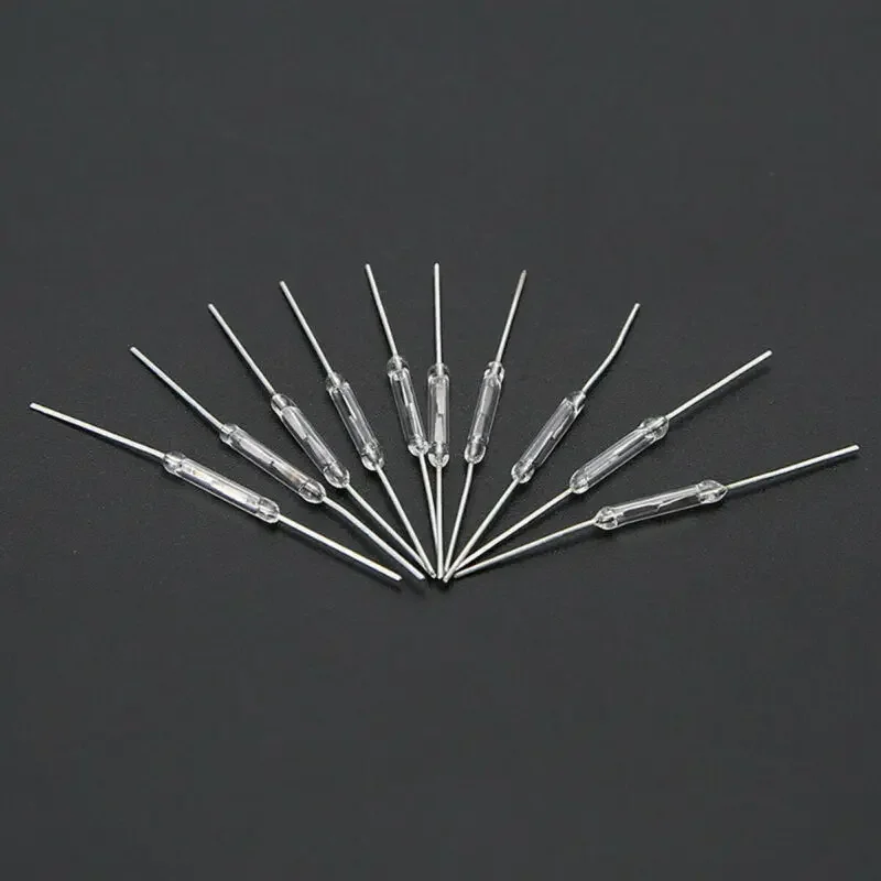 10pcs nuovissimo interruttore magnetico reed originale interruttore reed a induzione 2 x14mm interruttore a induzione magnetica aperto vetro bianco