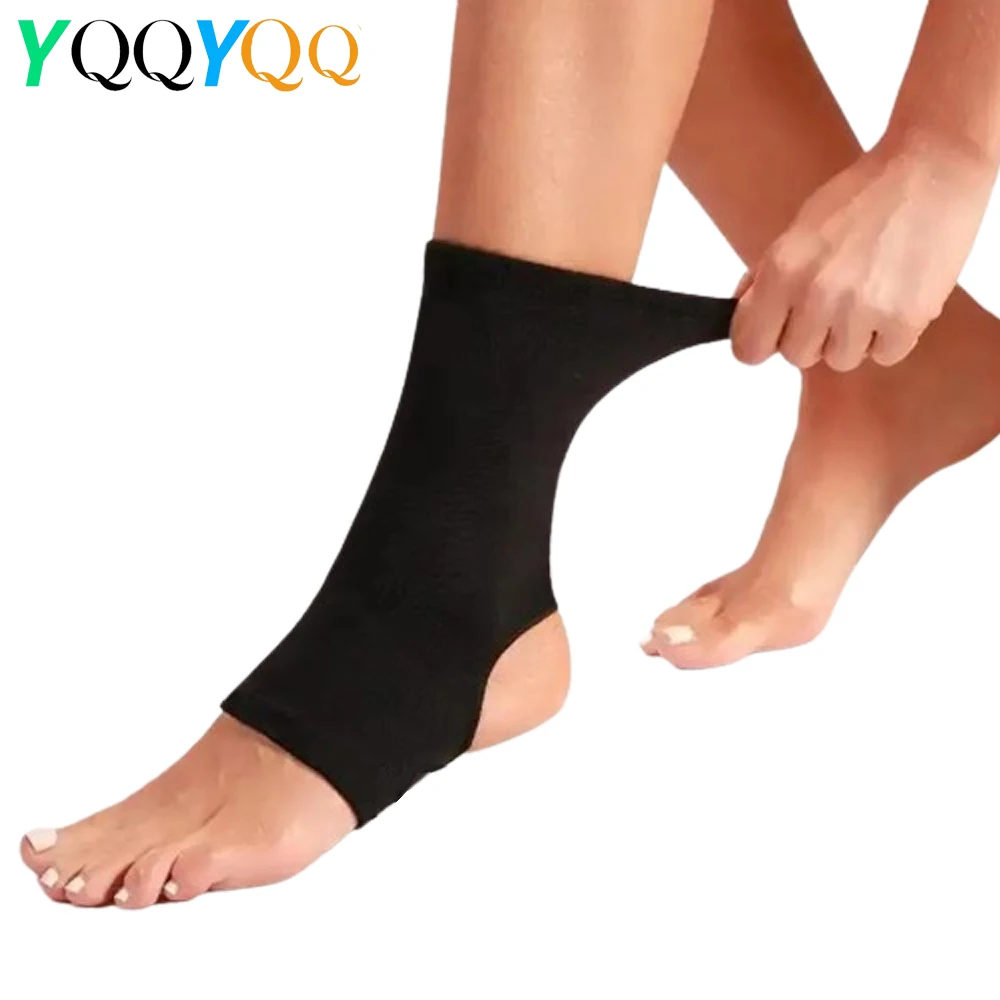 1Pcs Ankle Support Sleeve - Open Heel, Light, Elastic & Breathable Knitted Fabric - Medium Compression - for Men, Women, Kids