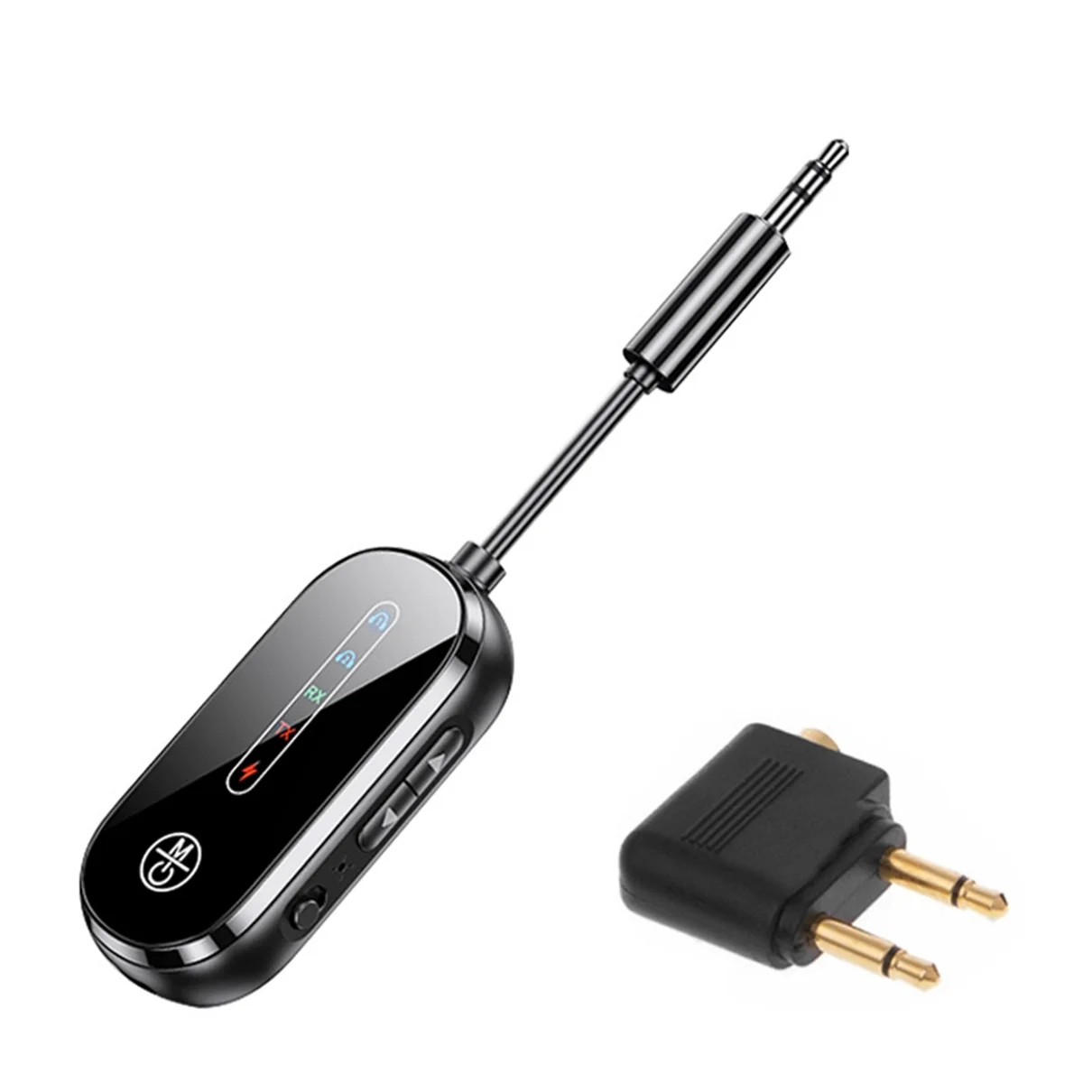 

Y45A-Bluetooth 5.4 аудио передатчик приемник с низкой задержкой 3,5 мм AUX разъем беспроводной адаптер для самолета для ТВ автомобильный динамик
