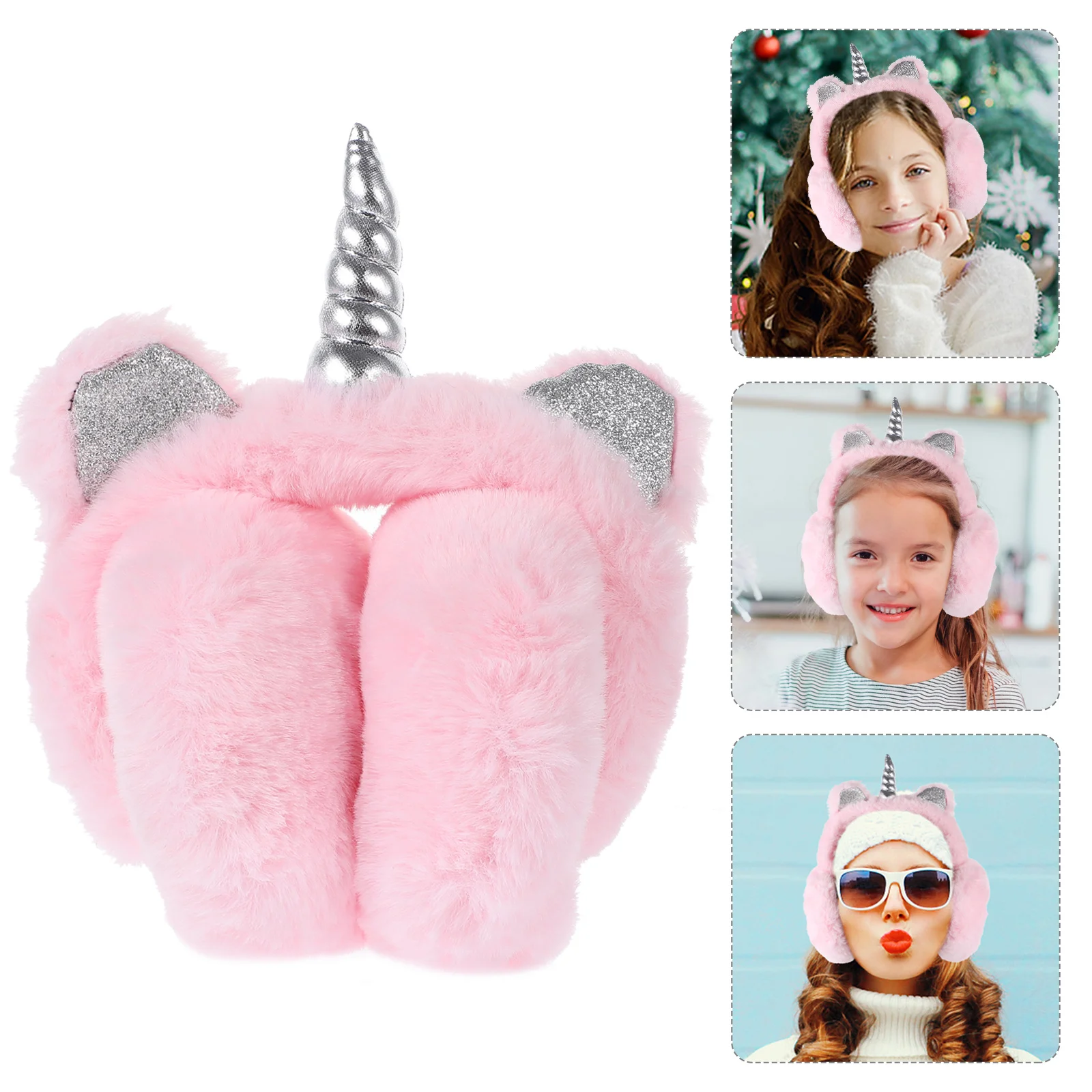 يونيكورن غطاء للأذنين قابل للتعديل الشتاء الخريف الأذن يفشل عدم الانزلاق مريحة تناسب عظيم عيد الميلاد هدية عيد ميلاد يونيكورن غطاء للأذنين #4