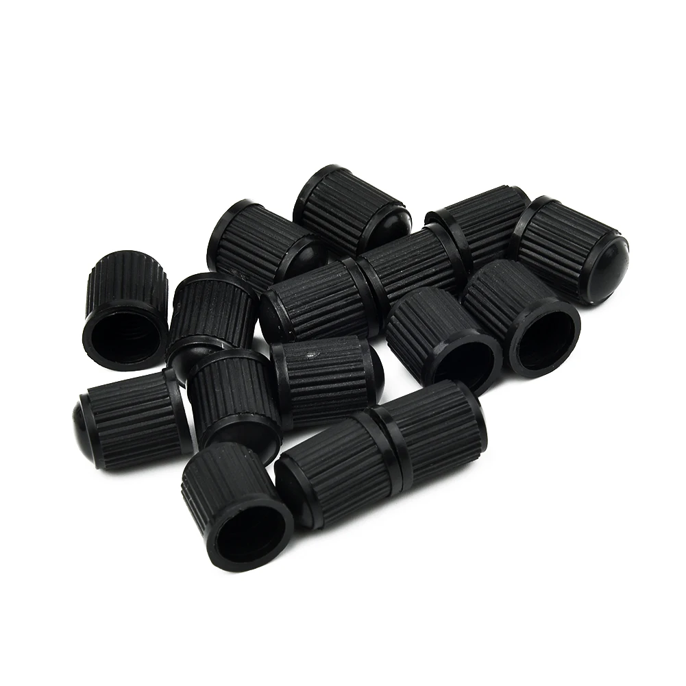 20szt Nakładka na zawór opony Czarny Plastikowy Samochód Motocykl Ciężarówka Koło Samochodowe Nakładka na nypel Zestaw części zewnętrznych 1x1.3cm — zdjęcie 4