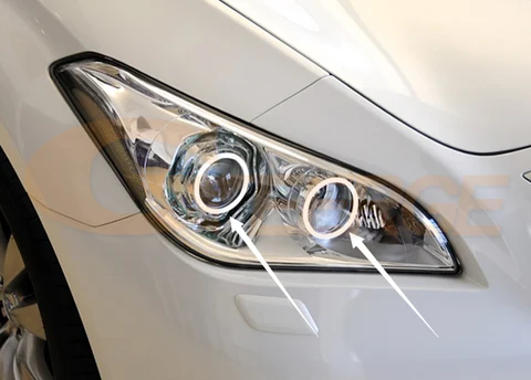 Для Infiniti M M25 M37 M56 Q70 2011 2012 2013 2014: Комплект классических ультраярких светодиодных колец COB Angel Eyes (дневные ходовые огни)