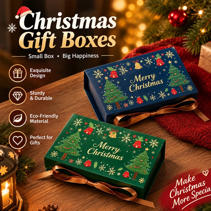 Christmas Delicate Small Gift Box for Candy Christmas Eve Party Favor Christmas Decoration Chocolate Empty Box Gift Packaging
