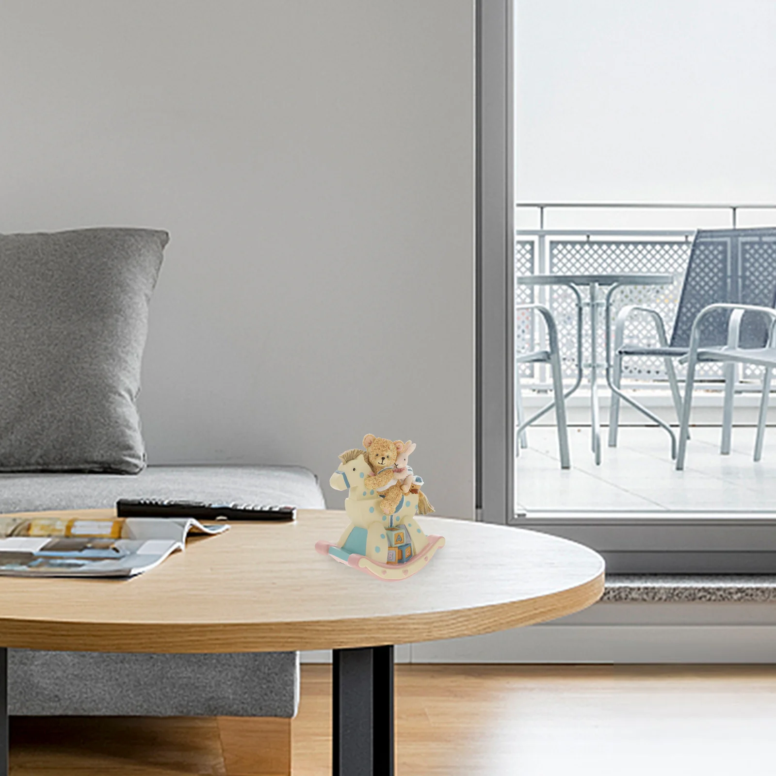 

1Pcs Cartoon Bear Rocking Horse Resin Music Box Safe Gentle Practical Beautiful Melody Desktop Ornament