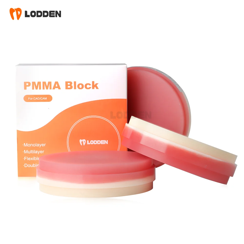 Dental Doppelschicht PMMA Disc 98*25/30/40mm ROSA 2S 3S + VITA 16 farben Dental Bilayer PMMA Blöcke Volle Krone Abnehmbare Prothese – Detail 7