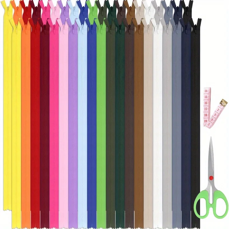 10Pcs 10 Colors Nylon Invisible Zippers 50cm Hidden Zippers For Sewing Clothes Crafts DIY