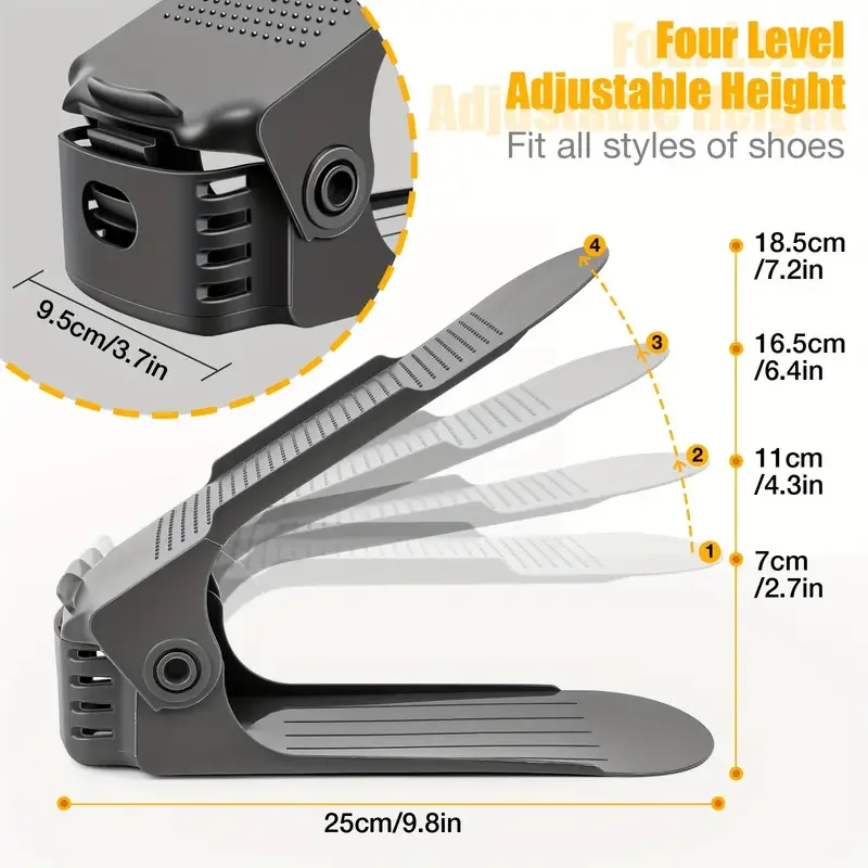 20pcs Shoe Slots Organizer, Thickened Double Storage Layer Closet Organization Stacker Easy No Assembly Required Rack Space Save