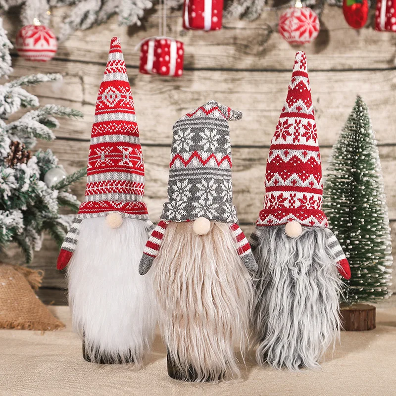 Cubierta de botella de vino de Navidad, decoración de Feliz Navidad para el hogar, gnomos de Navidad, Decoración de mesa, regalo de Navidad, Feliz