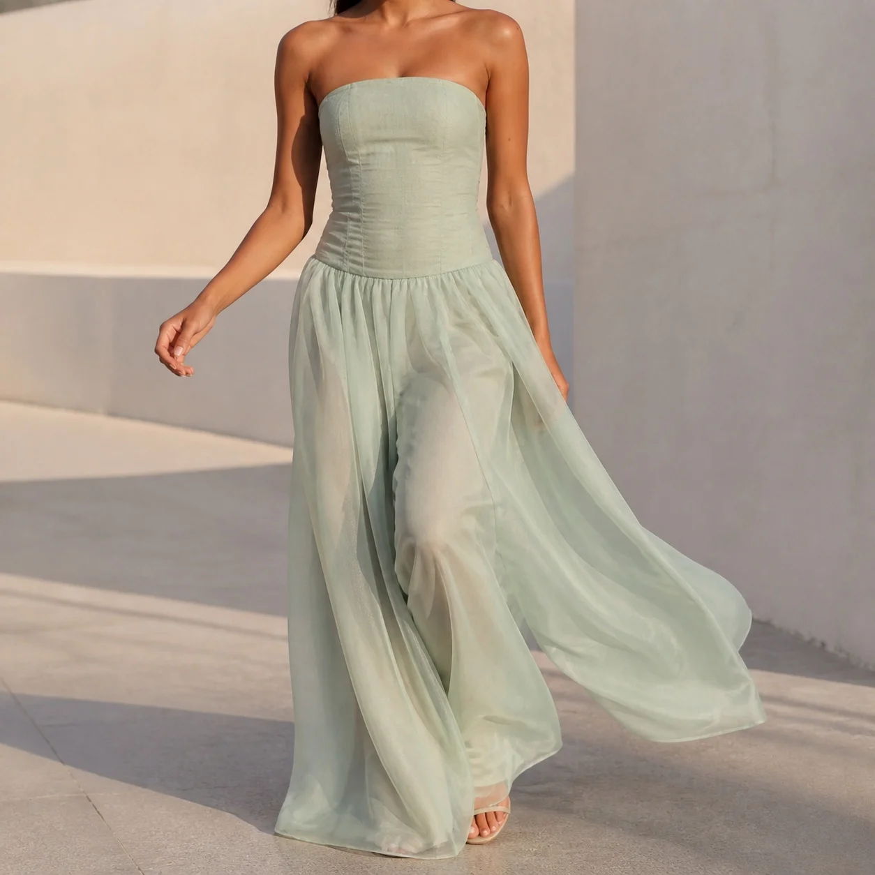 Women's Elegant Off Shoulder Backless Long Chiffon Pleated Dress for Wedding Guest Party Prom Wedding Party Party For Wedding