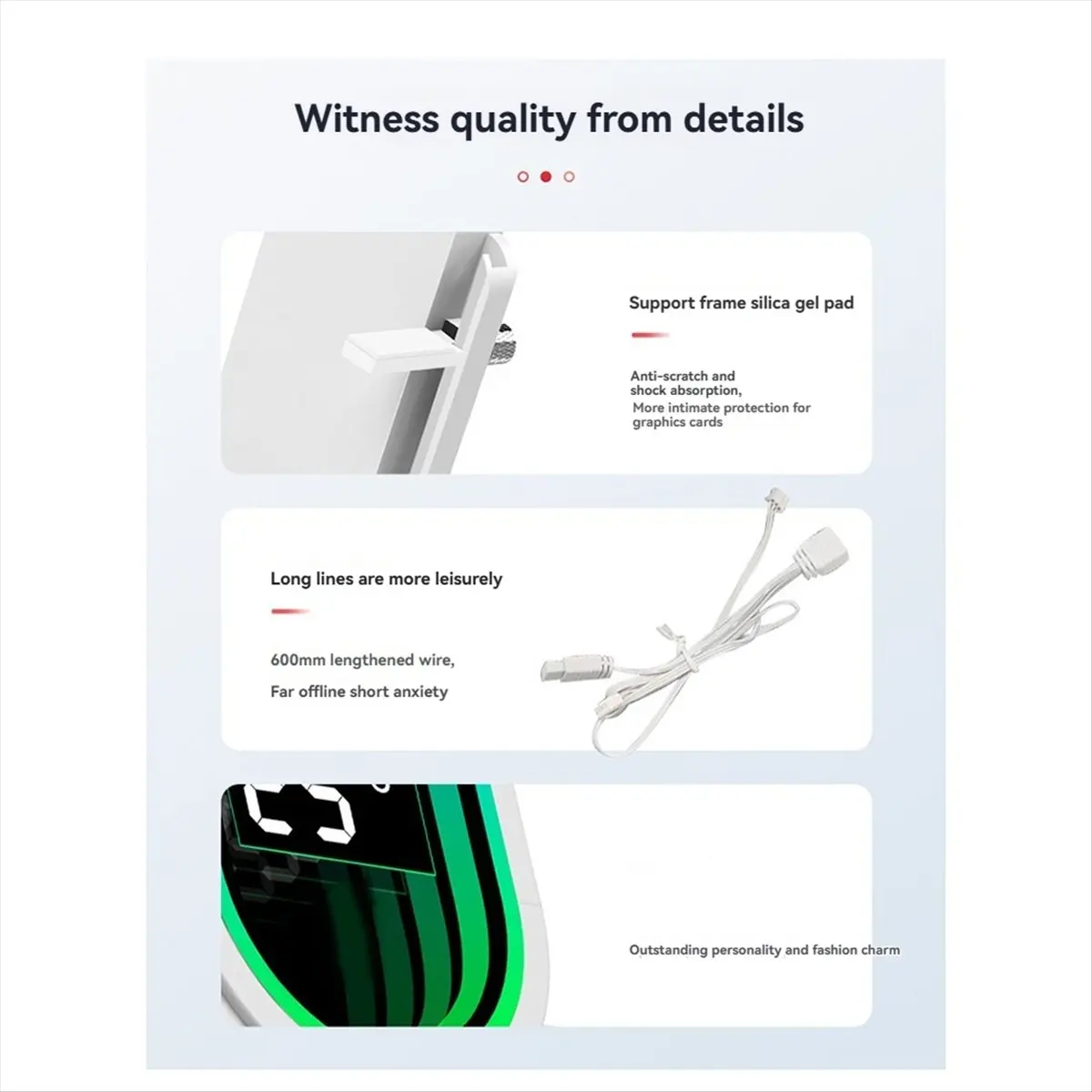 B21B Graphics Card Anti-Sag Bracket with ARGB Sync, Temperature Display, Adjustable Height, 5V 3Pin B
