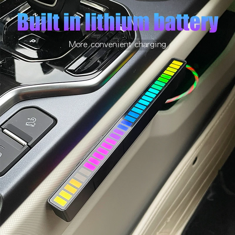 LED Car pickup lamp music rhythm light bar strip atmosphere accsesories interior dashboard decoration ornament sound control RGB