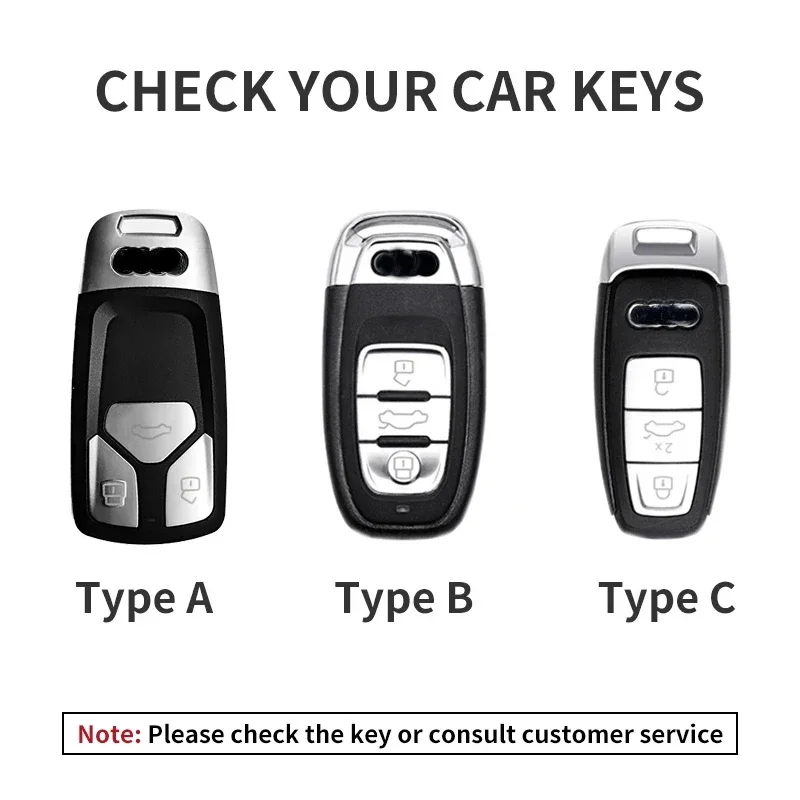 For Audi A3 A4 B9 A6 A7 4K A8 E-tron Q5 Q8 C8 D5 SQ8 Car Remote Key Case Cover Suede Car Key Fob Shell Keychain Protection Bag